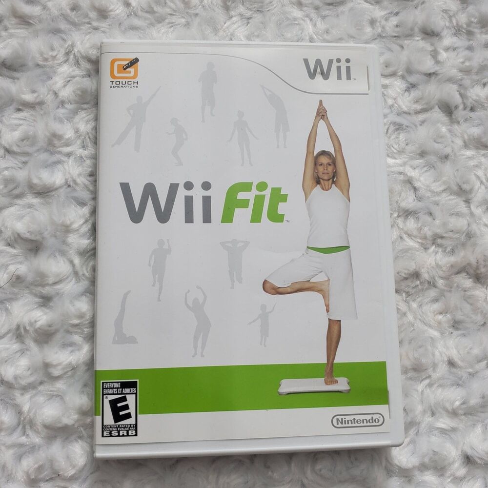 2008 Nintendo Wii Fit Video Game Disc with Case Rvl-p-rfne Usz 65650A white